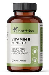 Plantrition B-Komplex vegane Kapseln 120 Stück laktosefrei und glutenfrei – Bild 1 von 3