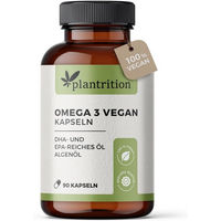 Produktbild von plantrition® Omega 3 Vegan Hochdosiert Algenöl 90 Softgel Kapseln