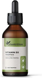 plantrition Vitamin D3 Tropfen vegan 50 ml mit 1000 IE Vitamin D3 pro Portion – Bild 1 von 2
