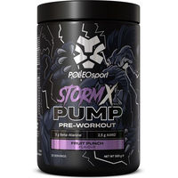 Produktbild von Polleo Sport StormX PUMP Pre-Workout Pulver Fruit Punch 500g glutenfrei