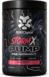 Polleo Sport StormX PUMP Pre-Workout Pulver Himbeere 500g glutenfrei – Bild 1 von 3