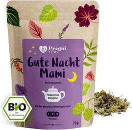 PregniVital® Gute Nacht Mami BIO Schwangerschaftstee mit Hopfen und Lavendel, zuckerfrei und ohne Zusatzstoffe – Bild 1 von 4