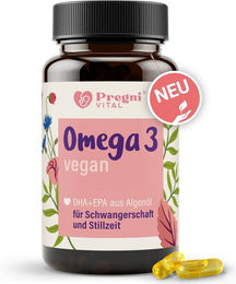 PregniVital Omega 3 Algenöl Kapseln vegan ohne Zusatzstoffe für Schwangere und Stillende – Bild 1 von 4