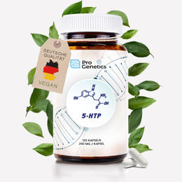 Pro Genetics 5-HTP Kapseln hochdosiert 200 mg vegan und glutenfrei 120 Kapseln – Bild 1 von 3