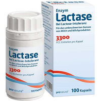 Produktbild von Pro Natura Lactase 3300 FCC 200 mg Kapseln 100 Stück