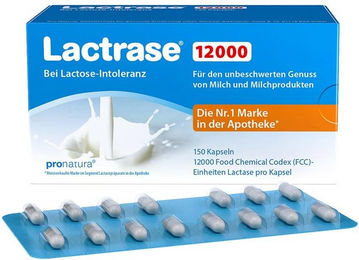 Pro Natura Lactrase 12.000 FCC Laktase Kapseln 150 Stück – Bild 1 von 3