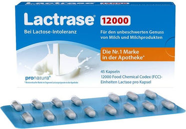 Pro Natura Lactrase 12.000 FCC Laktase Kapseln 45 Stück – Bild 1 von 3