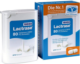 Pro Natura Lactrase 18.000 FCC Laktase Tabletten vegan 80 Stück – Bild 1 von 3