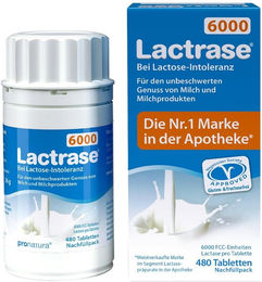 Pro Natura Lactrase 6000 FCC Tabletten Nachfüllpack 480 Stück glutenfrei vegetarisch – Bild 1 von 4