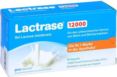Pro Natura Lactrase Laktase Kapseln 12.000 FCC 90 Stück – Bild 1 von 3