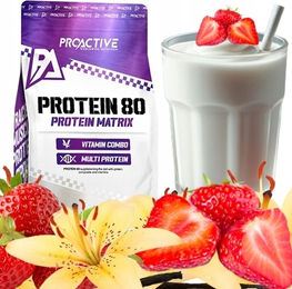 ProActive Molkenproteinkonzentrat WPC 80 Eiweißpulver Erdbeere-Vanille 700g – Bild 1 von 3