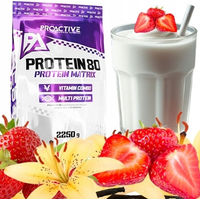 Produktbild von ProActive Molkenproteinkonzentrat WPC 80 Eiweißpulver mit Vanille und Erdbeere 2,25 kg