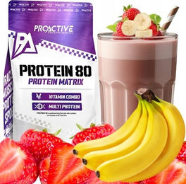 ProActive Molkenproteinkonzentrat WPC 80 Erdbeere-Banane Eiweißpulver 700g – Bild 1 von 3