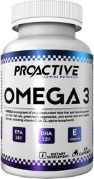ProActive Omega 3 Fischöl mit Vitamin E, DHA 12% und EPA 18%, 60 Kapseln – Bild 1 von 1