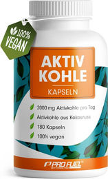 ProFuel Aktivkohle Kapseln vegan mit 2000 mg Aktivkohle aus Kokosnuss 180 Kapseln – Bild 1 von 3