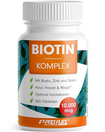 ProFuel Biotin hochdosiert 10.000 mcg mit Zink und Selen Tabletten 365 Stück vegan – Bild 1 von 2