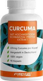 ProFuel Curcuma Kapseln mit 474 mg standardisiertem Curcuma-Extrakt (90 Stück) – Bild 1 von 3