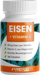 ProFuel Eisen Bisglycinat mit Vitamin C vegan 180 Kapseln – Bild 1 von 3