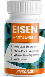ProFuel Eisen Bisglycinat Tabletten mit 20 mg Eisen und Vitamin C vegan 365 Stück – Bild 1 von 2