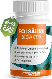 ProFuel Folsäure Bioaktiv 400µg Tabletten mit Biofolate für Schwangere und Stillende 365 Stück – Bild 1 von 3
