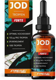ProFuel Jod Tropfen FORTE mit 150 µg Kaliumjodid pro Tropfen vegan für Erwachsene 1000 Stück – Bild 1 von 3