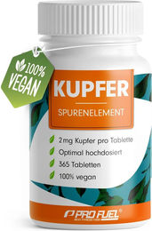 ProFuel Kupfer Tabletten mit 2 mg Kupferbisglycinat 365 Stück – Bild 1 von 3