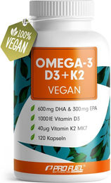 ProFuel Omega-3 mit Vitamin D3 und K2 vegan Kapseln 120 Stück – Bild 1 von 3