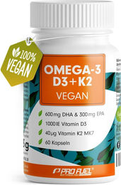 ProFuel Omega-3 mit Vitamin D3 und K2 vegan Kapseln – Bild 1 von 3