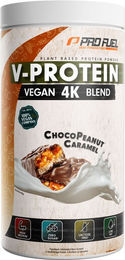 ProFuel V-PROTEIN 4K Vegan Protein Pulver Choco Peanut Caramel 750g mit 74% Eiweißanteil – Bild 1 von 3