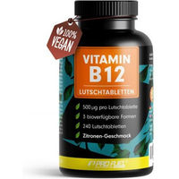 Produktbild von ProFuel Vitamin B12 Lutschtabletten Zitrone - 240 Stück, vegan und zuckerfrei