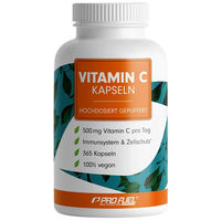 Produktbild von ProFuel Vitamin C gepuffert Calciumascorbat vegan Kapseln für Sportler 365 Kapseln