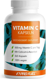 ProFuel Vitamin C Kapseln mit 500 mg gepuffertem Calciumascorbat vegan 365 Stück – Bild 1 von 2