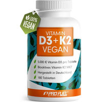 Produktbild von ProFuel Vitamin D3 + K2 Tabletten mit Flechten vegan 180 Stück