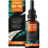Produktbild von ProFuel Vitamin D3 + K2 Tropfen vegan 50 ml mit 1000 IE D3 und 40 µg K2