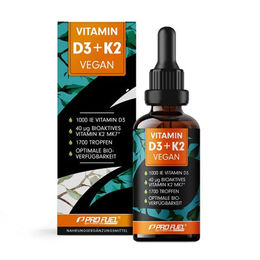 ProFuel Vitamin D3 + K2 Tropfen vegan ohne Zusatzstoffe 1700 Tropfen (50 ml) – Bild 1 von 1