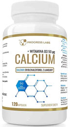 Progress Labs Kalzium Carbonat 1000 mg + Vitamin D3 2000 IE Kapseln 120 Stück glutenfrei laktosefrei für Sportler – Bild 1 von 1