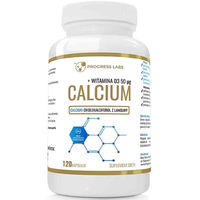 Produktbild von Progress Labs Kalzium Carbonat 1000 mg + Vitamin D3 2000 IE Kapseln 120 Stück glutenfrei laktosefrei für Sportler