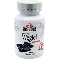 Produktbild von Proherbis Aktivkohle Kapseln vegan 100 Stück