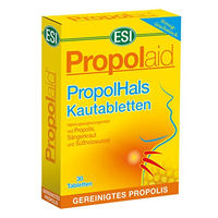 Produktbild von Propolaid PropolHals Kautabletten von ESI Laboratories mit Kräuter-Komplex aus pflanzlichem Ursprung 30 Stück