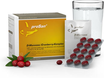 proSan D-Mannose Cranberry-Komplex Kapseln pflanzlicher Ursprung ohne Zusatzstoffe 60 Stück – Bild 1 von 2