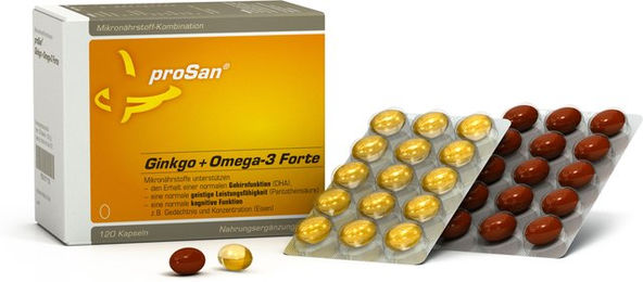 proSan Ginkgo + Omega-3 Forte Kapseln 120 Stück – Bild 1 von 2