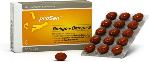 proSan Ginkgo und Omega-3 Kapseln für Unisex, 30 Stück – Bild 1 von 2