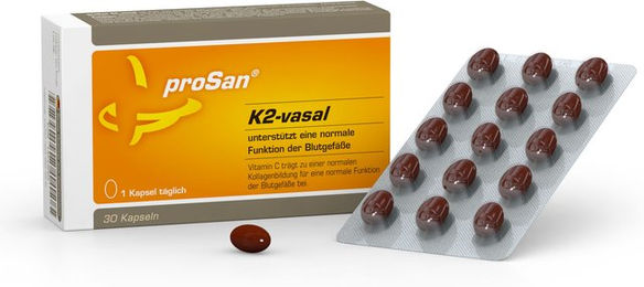 proSan K2-vasal Vitamin K2 Kapseln 800 µg 30 Stück – Bild 1 von 3