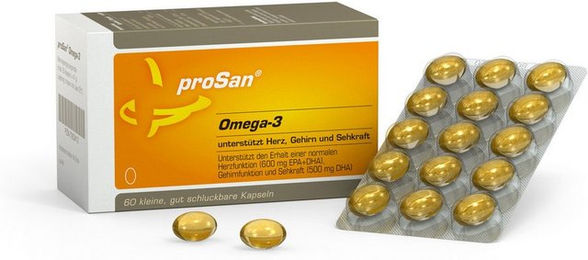 proSan Omega-3-Fettsäuren Fischöl Kapseln für Erwachsene 60 Stück 41 g – Bild 1 von 2