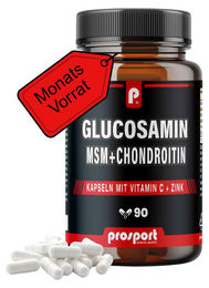 Prosport Glucosamin MSM Chondroitin mit Vitamin C und Zink 90 Kapseln – Bild 1 von 2
