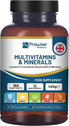Prowise Healthcare A-Z Multivitamine und Mineralien Tabletten laktosefrei und glutenfrei für Männer und Frauen 365 Stück – Bild 1 von 4