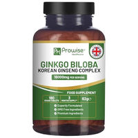 Produktbild von Prowise Healthcare Ginkgo Biloba und Koreanischer Ginseng Tabletten vegan glutenfrei laktosefrei 180 Stück