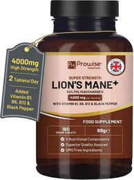 Prowise Healthcare Löwenmähnen-Pilz Präparat mit Vitamin B1 Tabletten vegan glutenfrei laktosefrei 180 Stück – Bild 1 von 3