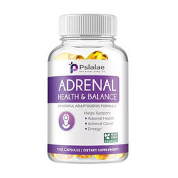 Pslalae Adrenal Health & Balance Nahrungsergänzungsmittel mit Ashwagandha und L-Tyrosin 600 mg 120 Kapseln – Bild 1 von 2