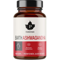 Produktbild von Puhdistamo Erde Ashwagandha Bio Kapseln 120 Stück ohne Zusatzstoffe